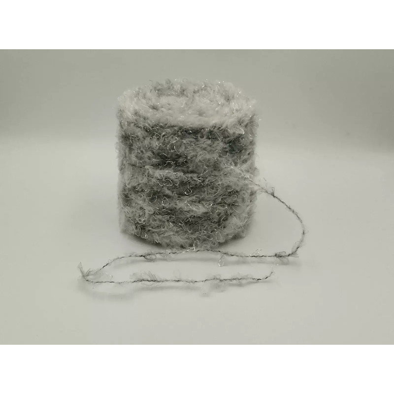 Gomitolo - Lana - Bianco e nero - Ricciolo | Marezzato