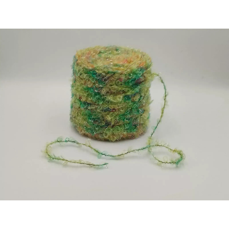 Ball of yarn - Wool - Orange, Yellow, Green - Curl | Marbled