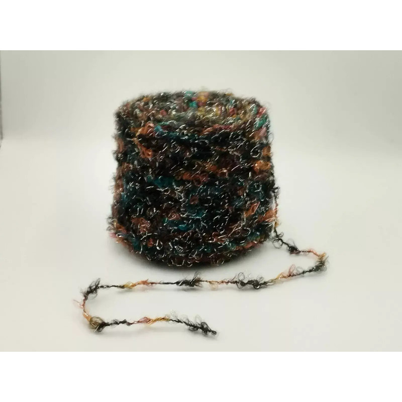 Gomitolo - Lana - Nero-Giallo-Verde - Ricciolo | Marezzato Gomitolo - Lana - Nero-Giallo-Verde - Ricciolo | Marezzato
