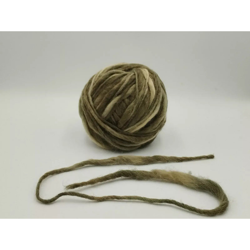 Gomitolo - Lana - Verde - oliva - Fiammato - sfumato Gomitolo - Lana - Verde - oliva - Fiammato - sfumato