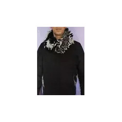 Scaldacollo-Sciarpa -Bordeaux-Rosso-Nero- Lana-Acrilico-Poliestere