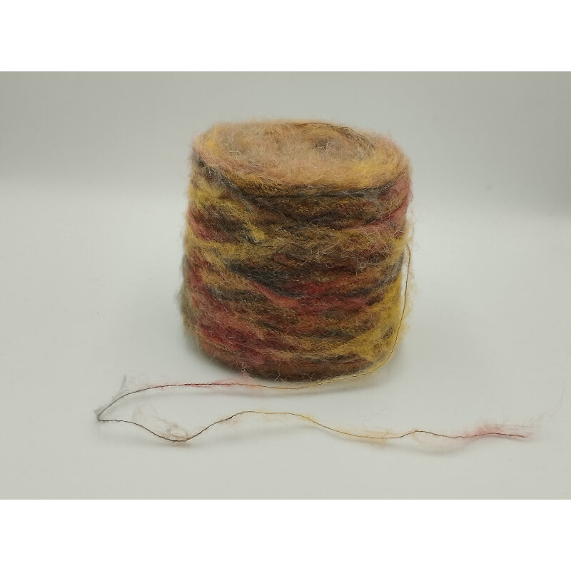 Ball of yarn - Wool - Moican - Kid Mohair - Shaded Yellow Red Green Ball of yarn - Wool - Moican - Kid Mohair - Shaded Yellow Red Green