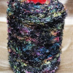 Ball of yarn - Wool - Black-Yellow-Green - Curl | Marbled