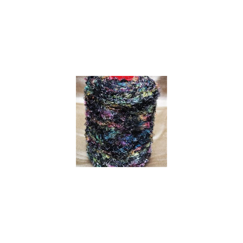 Ball of yarn - Wool - Black-Yellow-Green - Curl | Marbled