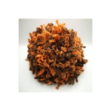 Neckwarmer-Scarf - Brown-Yellow- Wool-Acrylic-Polyester