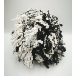 Neckwarmer-Scarf -White-Black- Wool-Acrylic-Polyester